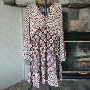 Anthropologie Paisley Print Ruffle Mini Dress